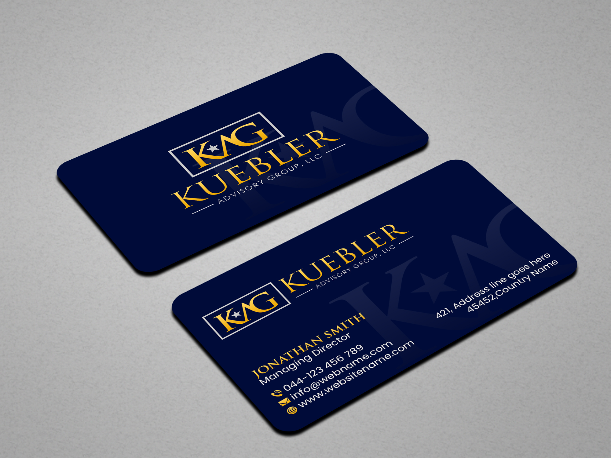 Business Card Design by Creations Box 2015 for Kuebler Advisory Group, LLC | Design #32674767