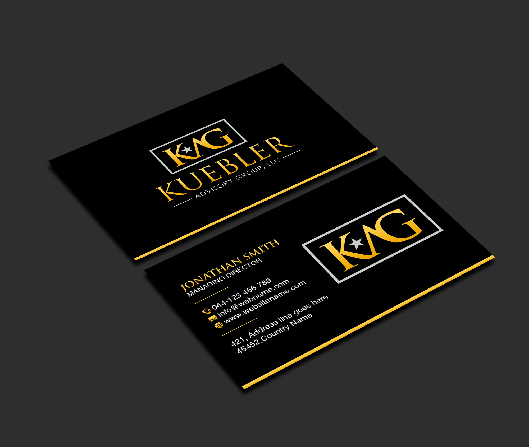 Business Card Design by Creations Box 2015 for Kuebler Advisory Group, LLC | Design #32674775