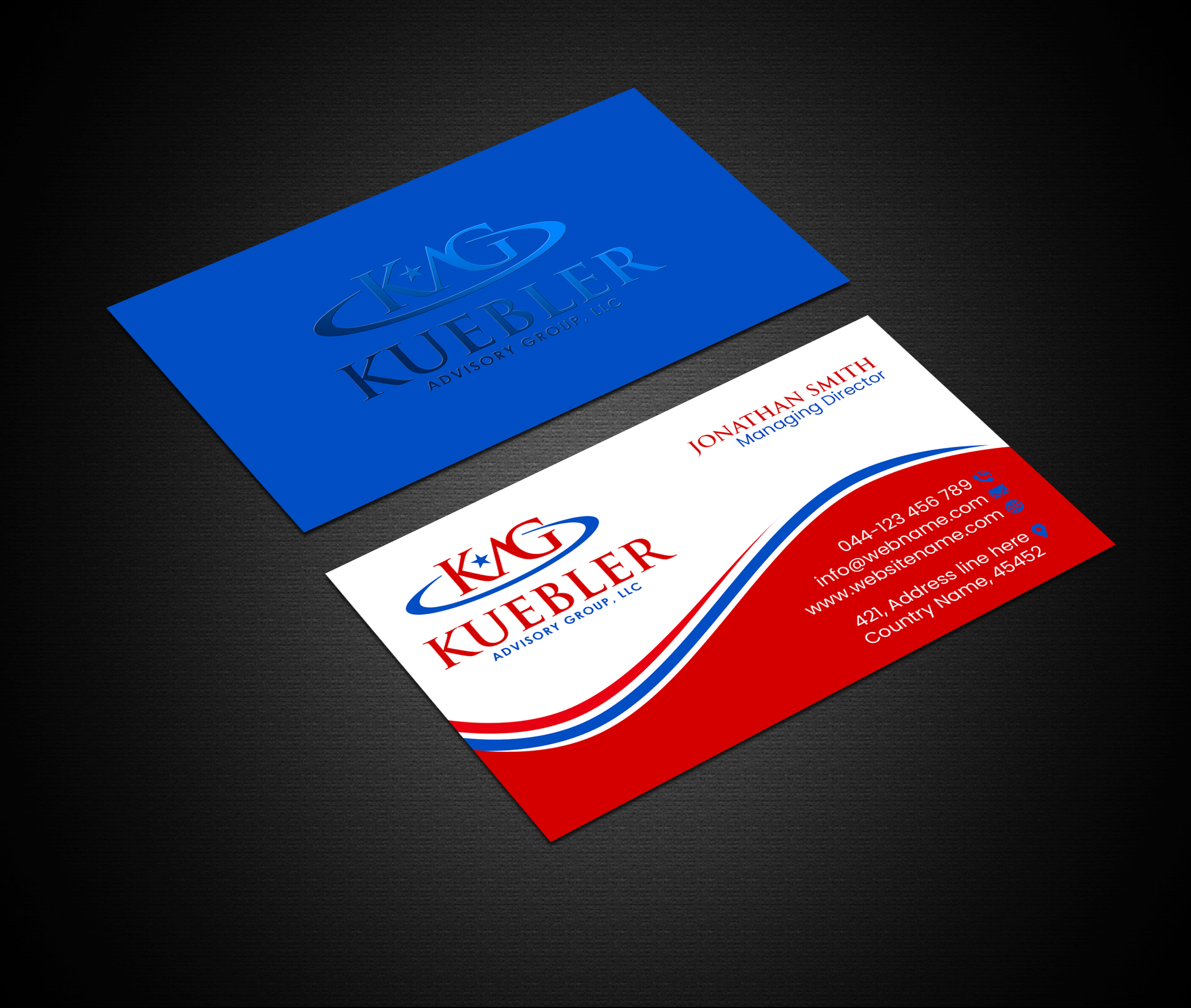 Business Card Design by Creations Box 2015 for Kuebler Advisory Group, LLC | Design #32674776