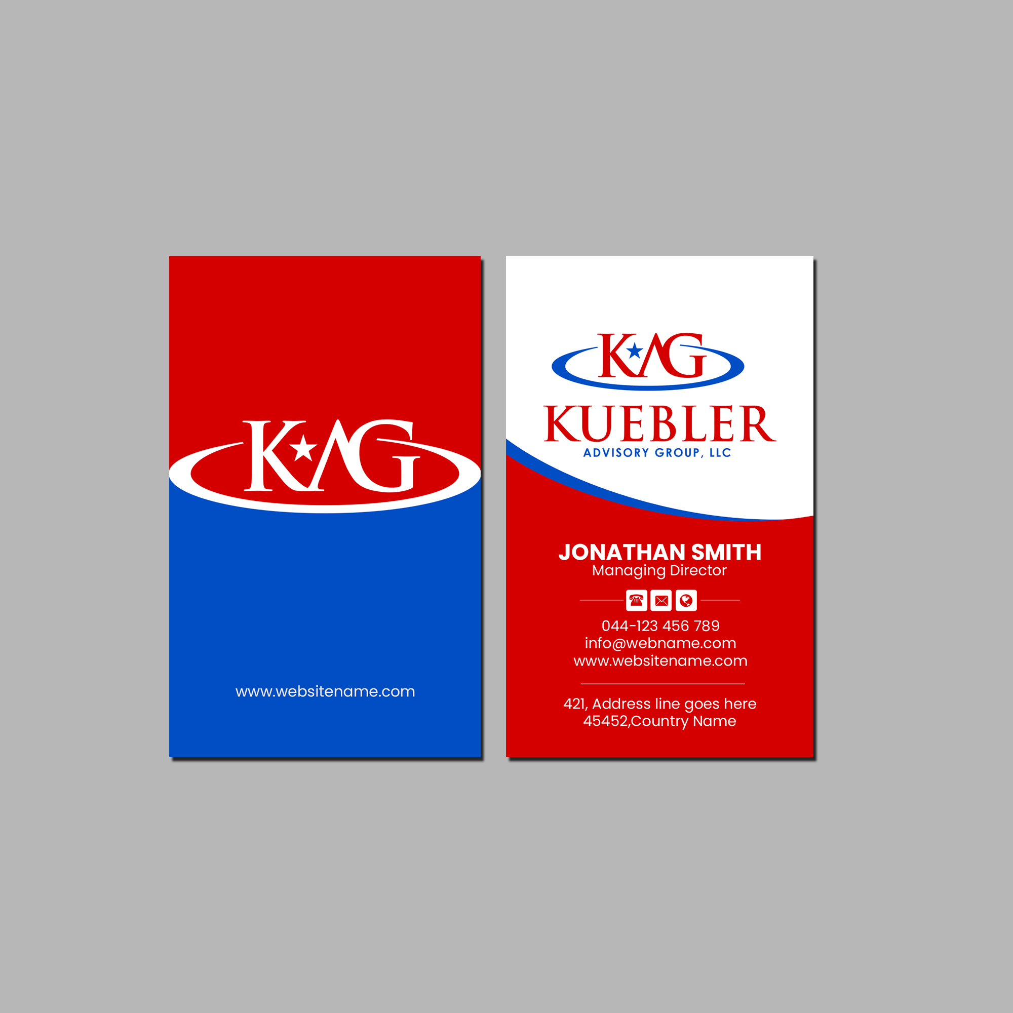 Design de Carte de Visite par Creations Box 2015 pour Kuebler Advisory Group, LLC | Design #32674777