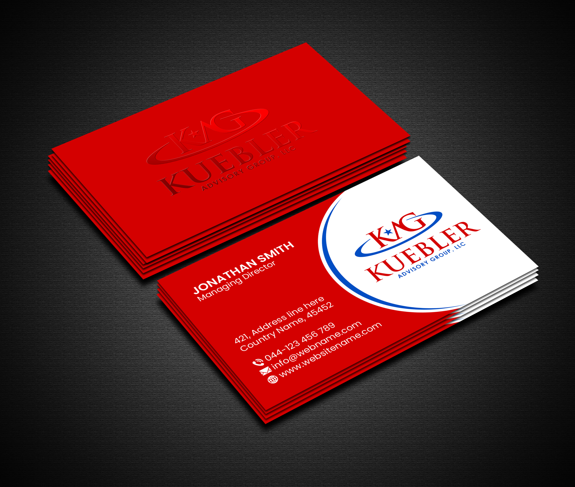 Business Card Design by Creations Box 2015 for Kuebler Advisory Group, LLC | Design #32674778