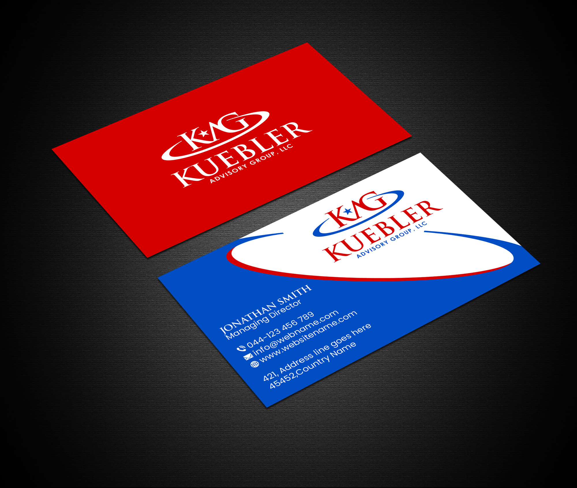 Design de Carte de Visite par Creations Box 2015 pour Kuebler Advisory Group, LLC | Design #32681091