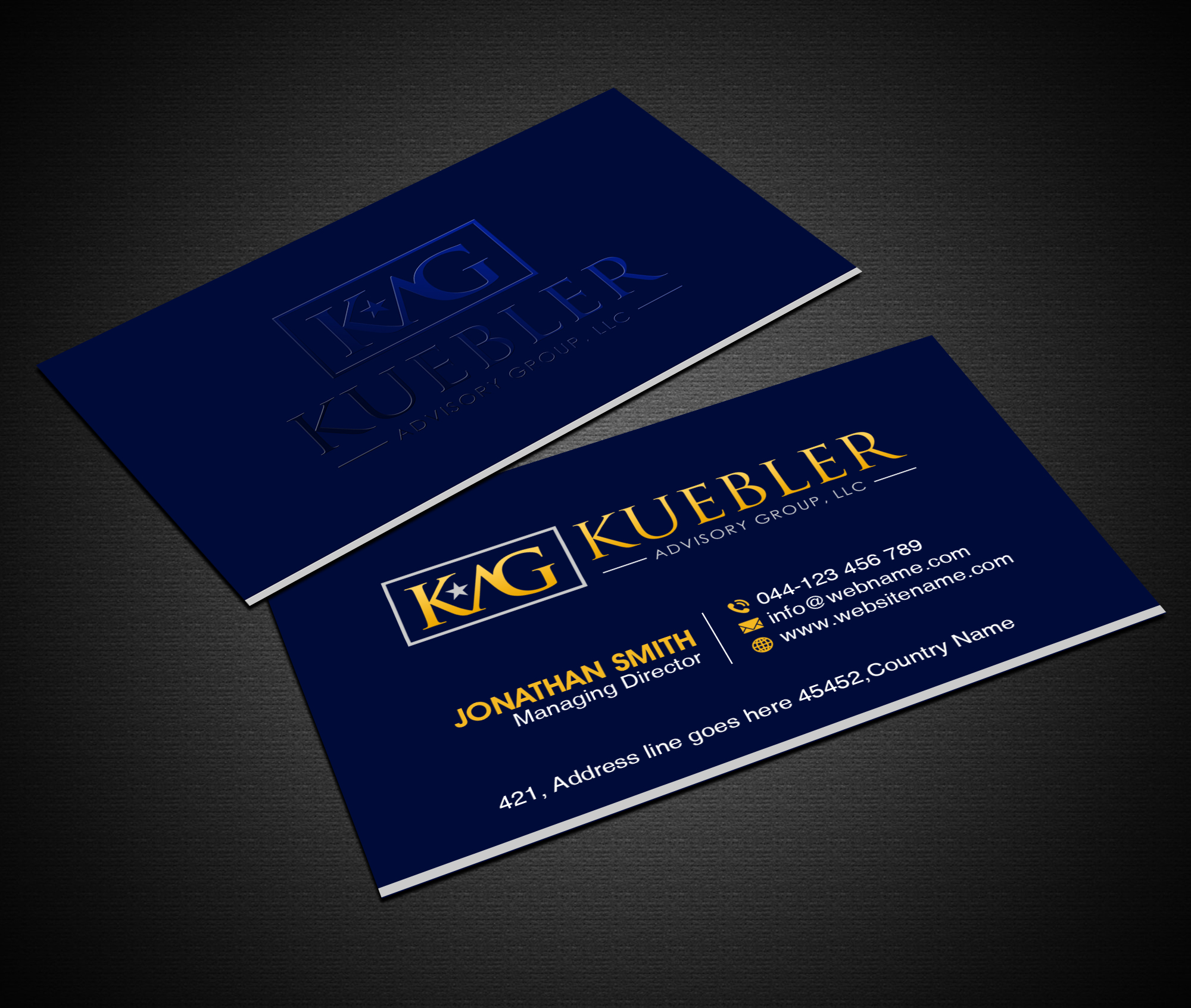 Design de Carte de Visite par Creations Box 2015 pour Kuebler Advisory Group, LLC | Design #32681099