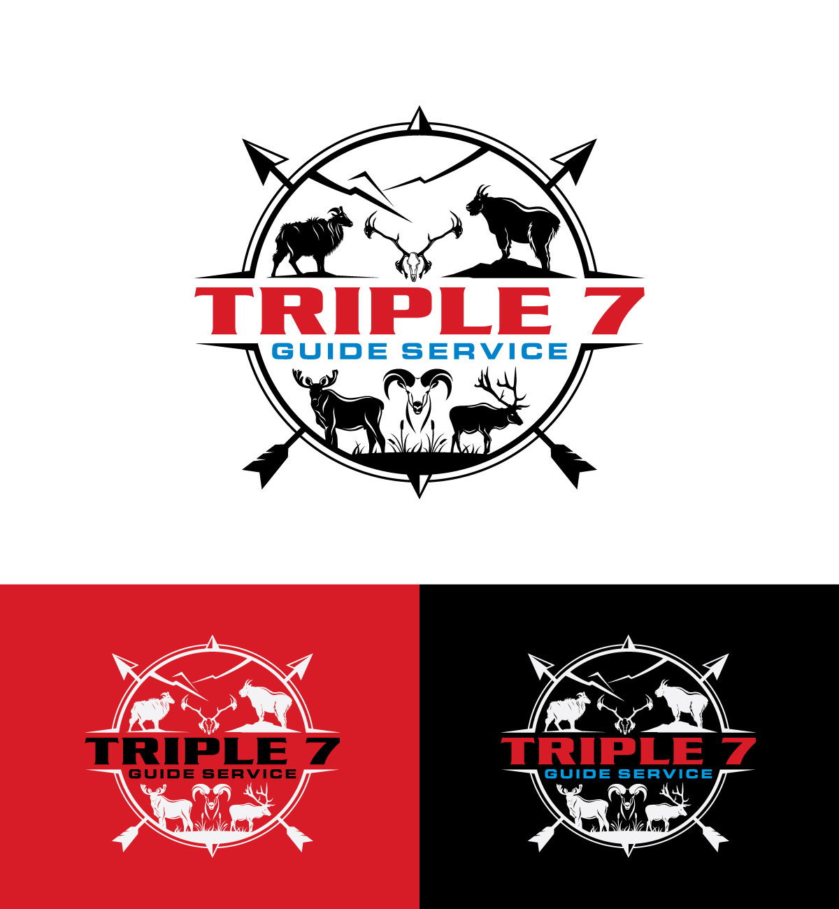 Logo Design by Dot Design 3 for Triple 7 Guide Service | Design #32687379