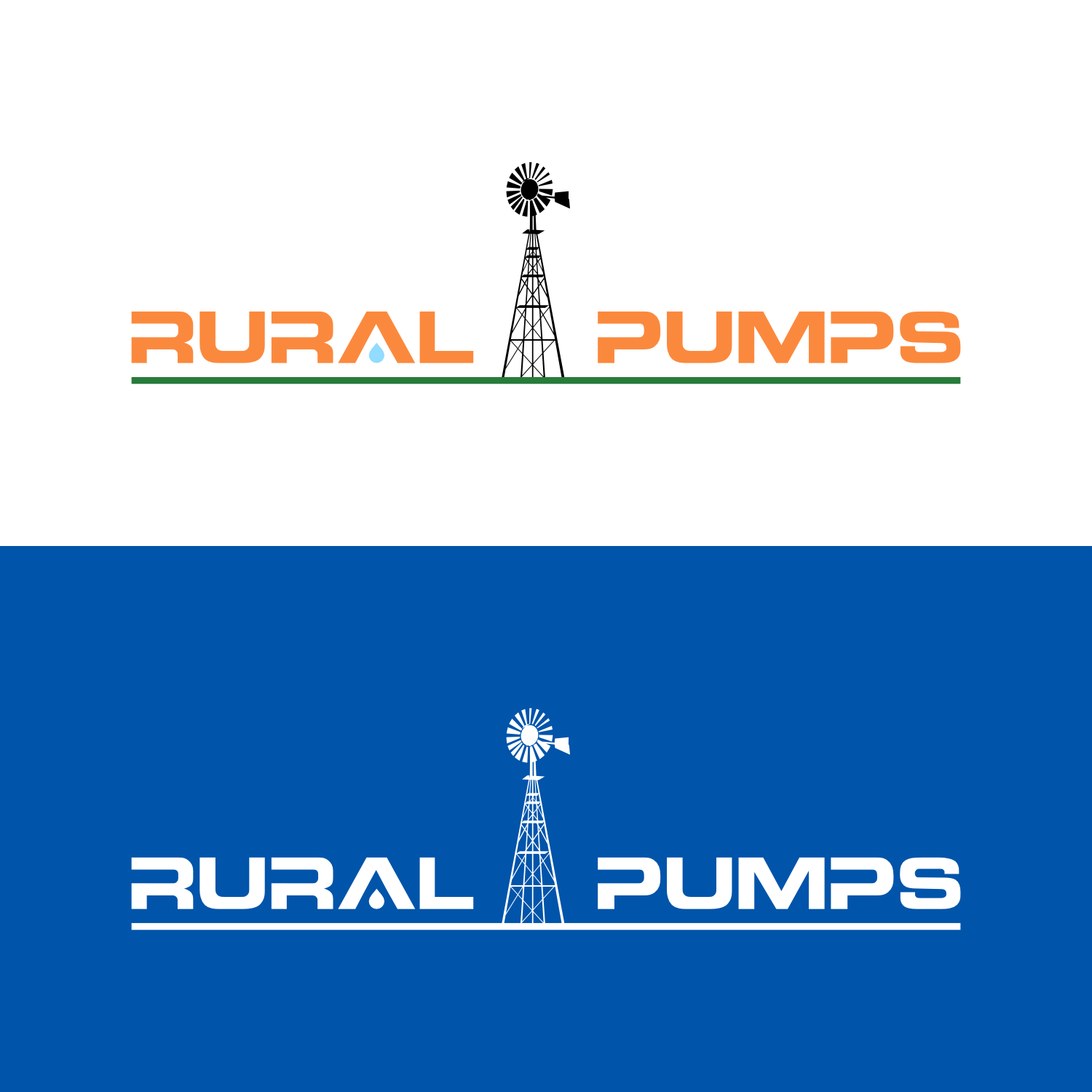 Bold, Professional, online retail of water pumps Logo Design for Rural