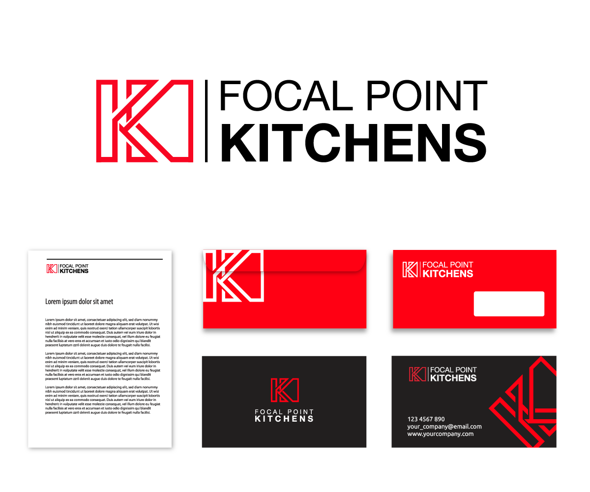 Logo Design by GenArt for focal point KITCHENS | Design #3127839