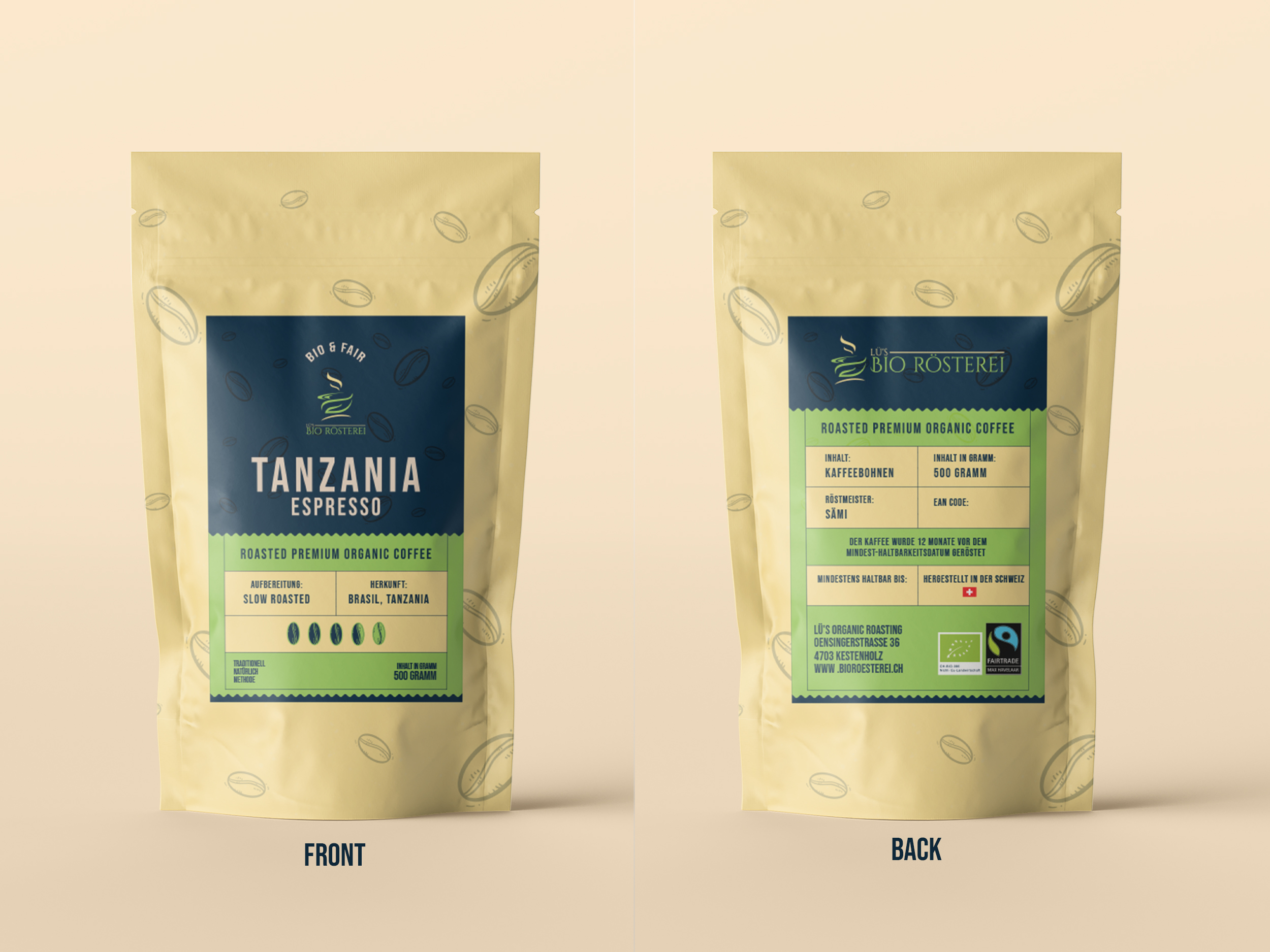 Diseño de Empaque por PJH Design para Lü's Bio Rösterei | Diseño #32704630