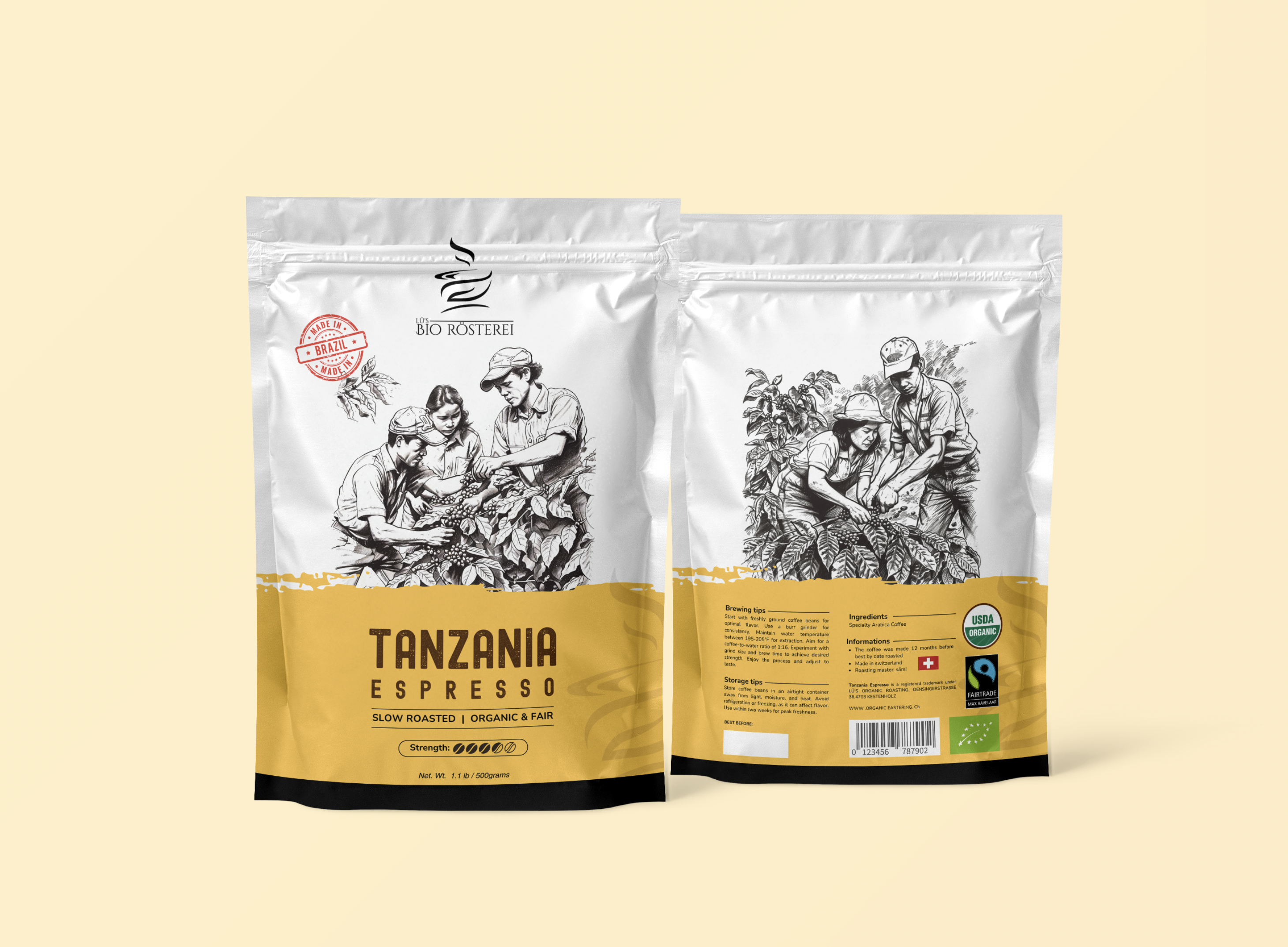 Packaging Design by Supian Mustapa for Lü's Bio Rösterei | Design #32698506