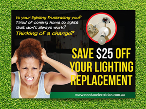 Diseño de Flyer por Priyo Subarkah para Need An Electrician Pty Ltd | Diseño: #3114013