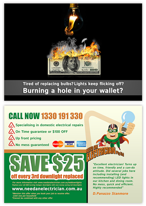 Flyer-Design von creationz2011 für Need An Electrician Pty Ltd | Design: #3127487