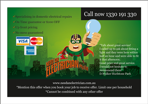 Diseño de Flyer por dkthedon para Need An Electrician Pty Ltd | Diseño: #3117378