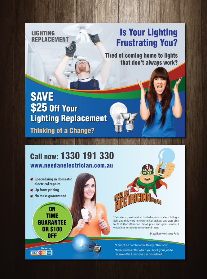 Flyer Design by meet007 for Need An Electrician Pty Ltd | Design #3128572