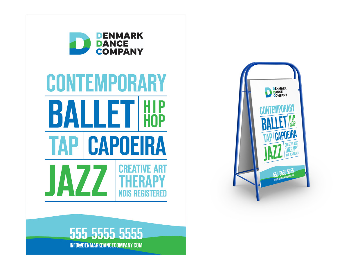 Schilder-Design von Atvento Graphics für Denmark Dance Company | Design #32693415