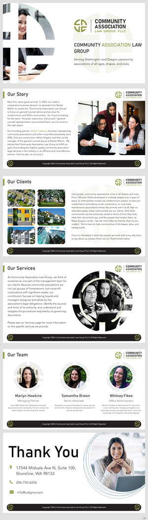 PowerPoint Design by pb for Community Association Law Group, PLLC | Design: #32712546