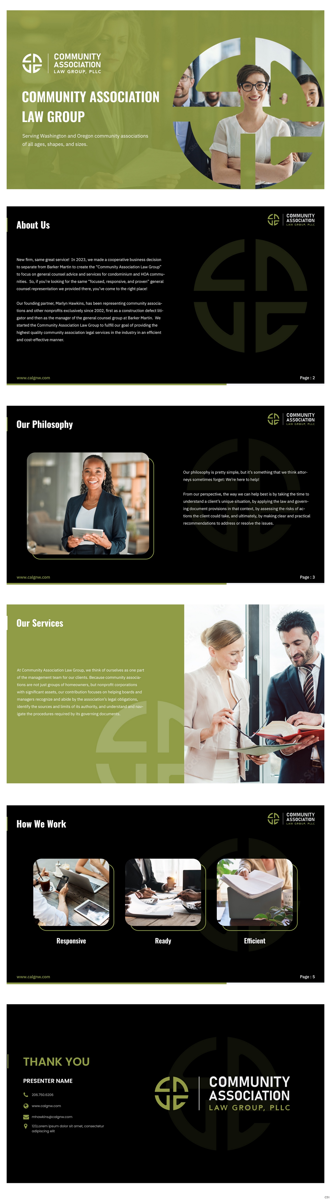 PowerPoint-Design von pb für Community Association Law Group, PLLC | Design #32712555