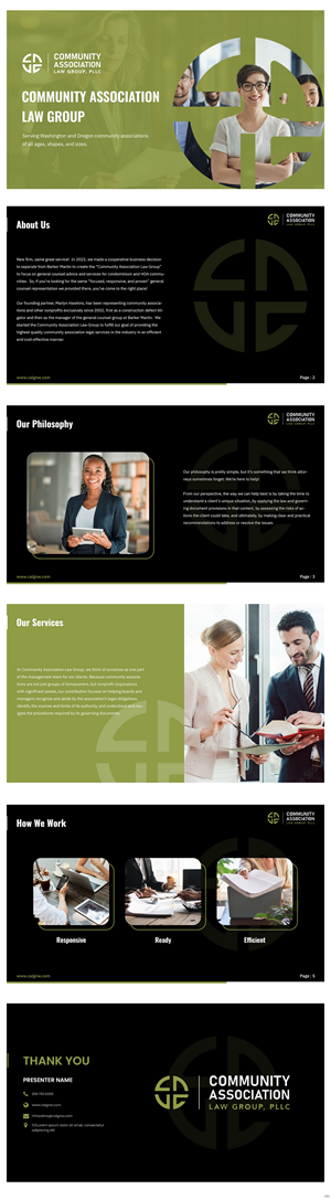 PowerPoint Design by pb for Community Association Law Group, PLLC | Design: #32712555