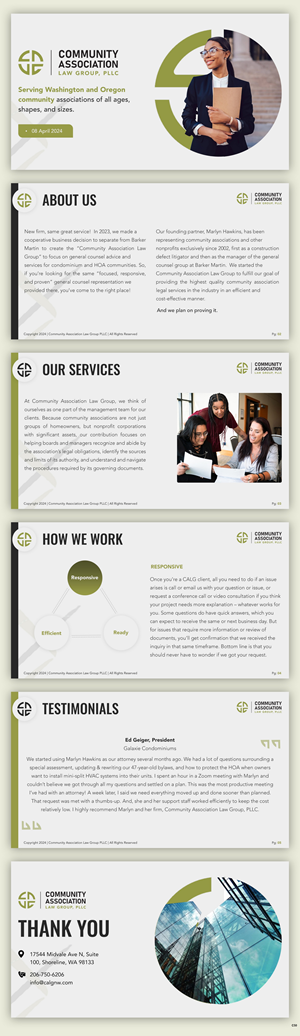 PowerPoint Design by pb for Community Association Law Group, PLLC | Design: #32718184