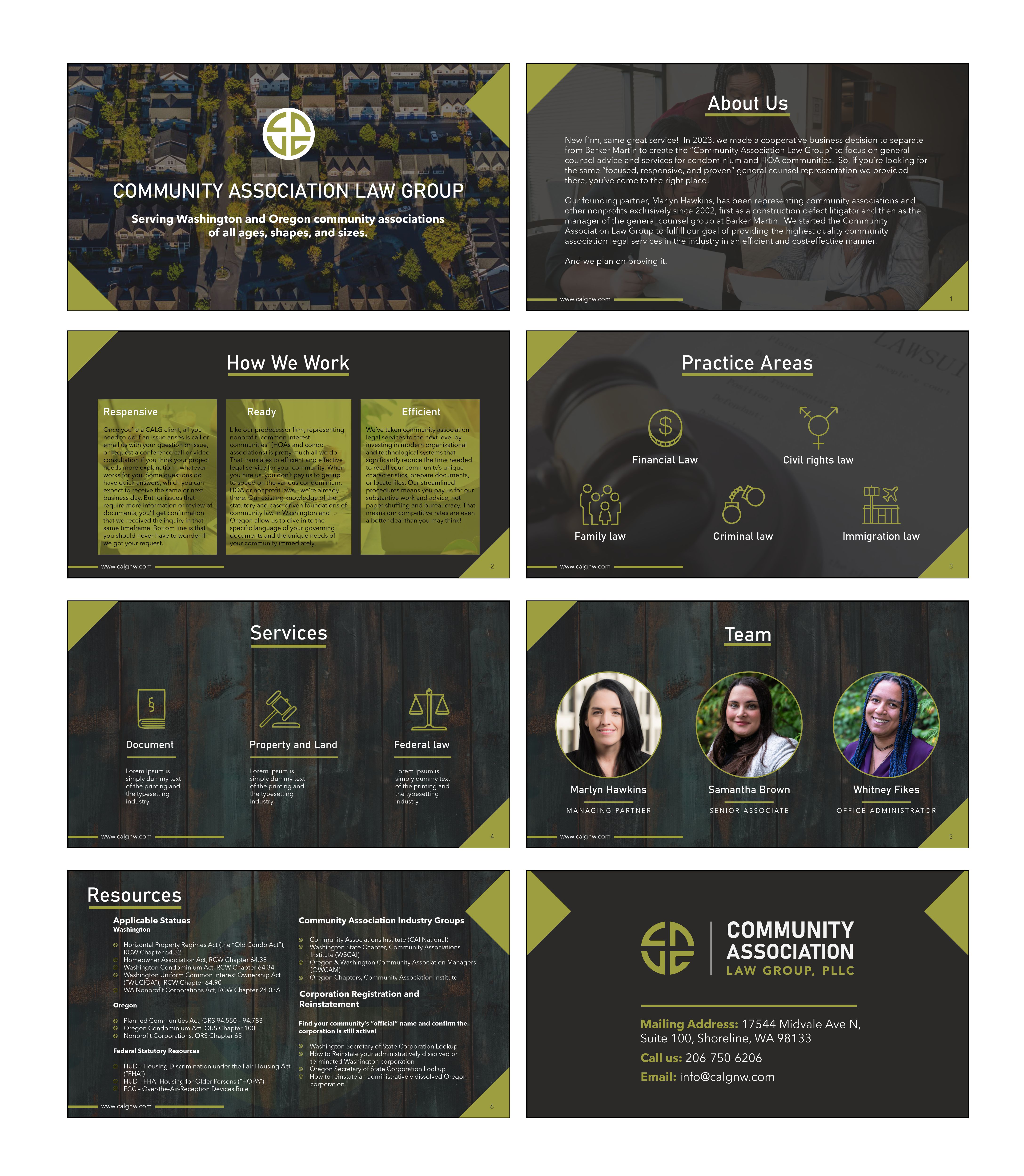 PowerPoint-Design von Fine Graphics House für Community Association Law Group, PLLC | Design #32716682