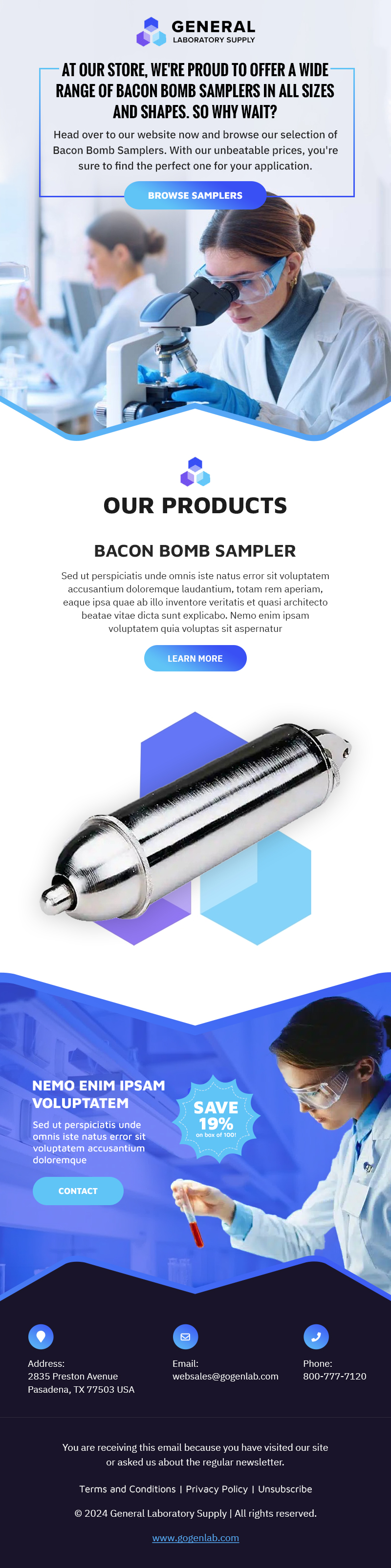 Email Marketing Design by pb for General Laboratory Supply, Inc | Design #32703598