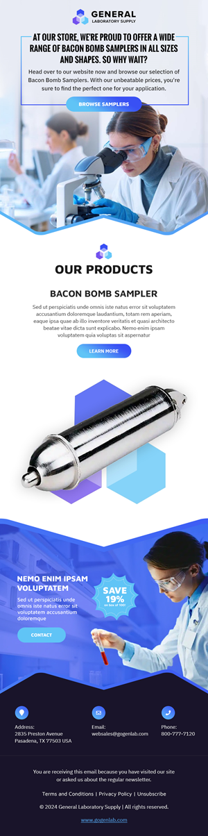 Email Marketing Design by pb for General Laboratory Supply, Inc | Design: #32703598