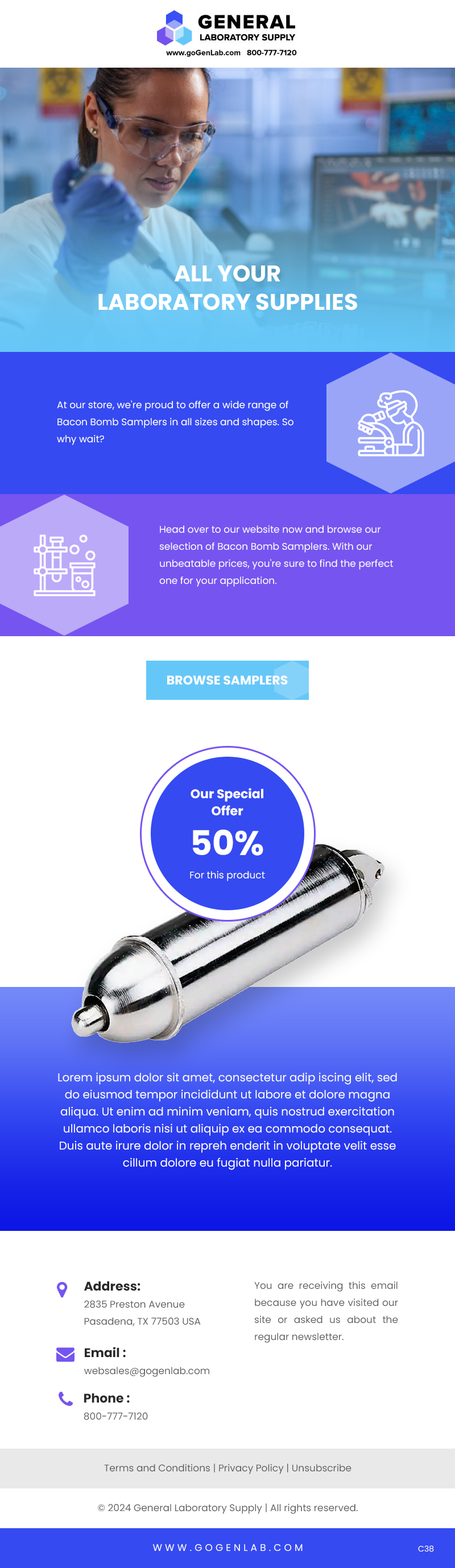 Serious, Professional, Life Science and Industrial Laboratories Email