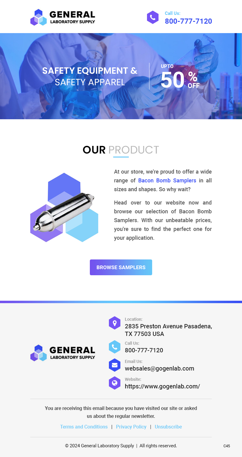 Serious, Professional, Life Science and Industrial Laboratories Email