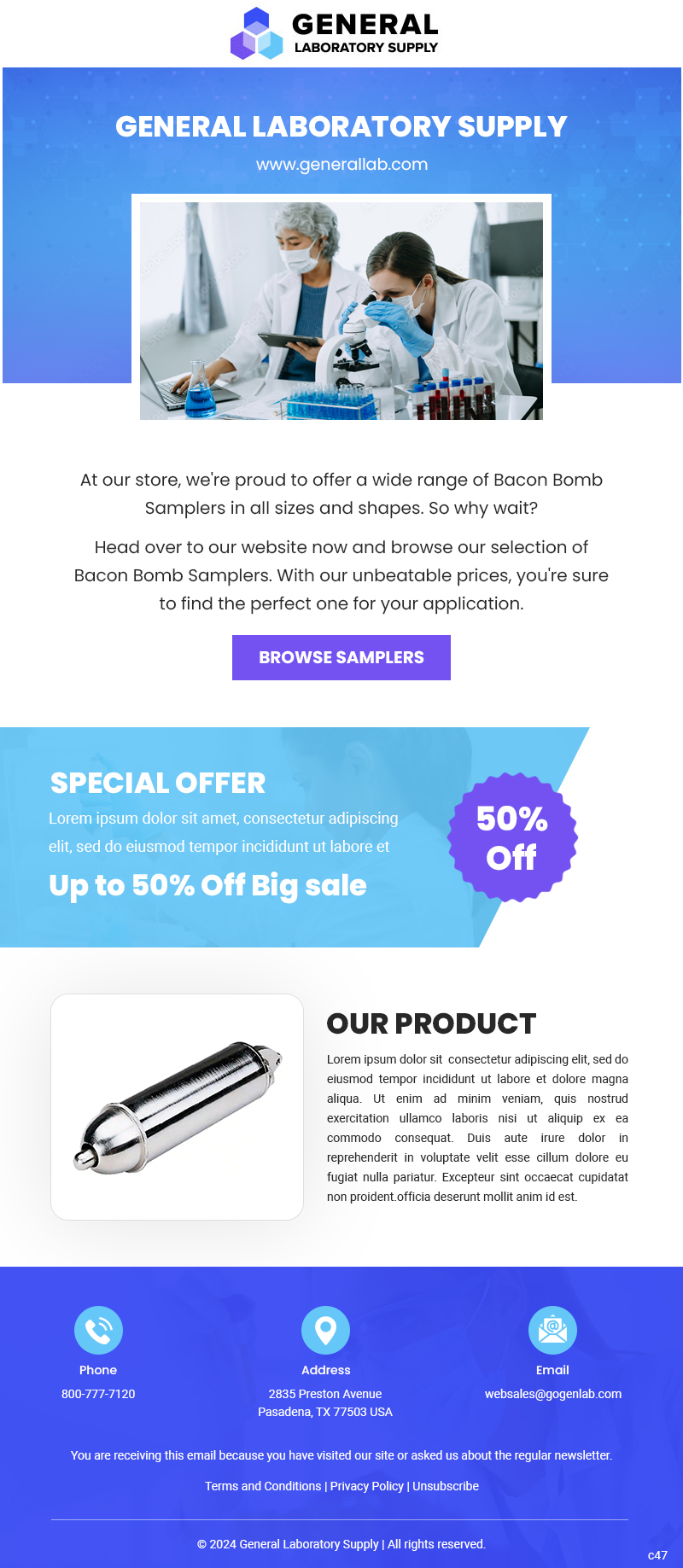 Serious, Professional, Life Science and Industrial Laboratories Email