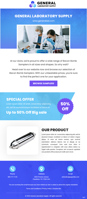 Email Marketing Design by pb for General Laboratory Supply, Inc | Design: #32703608