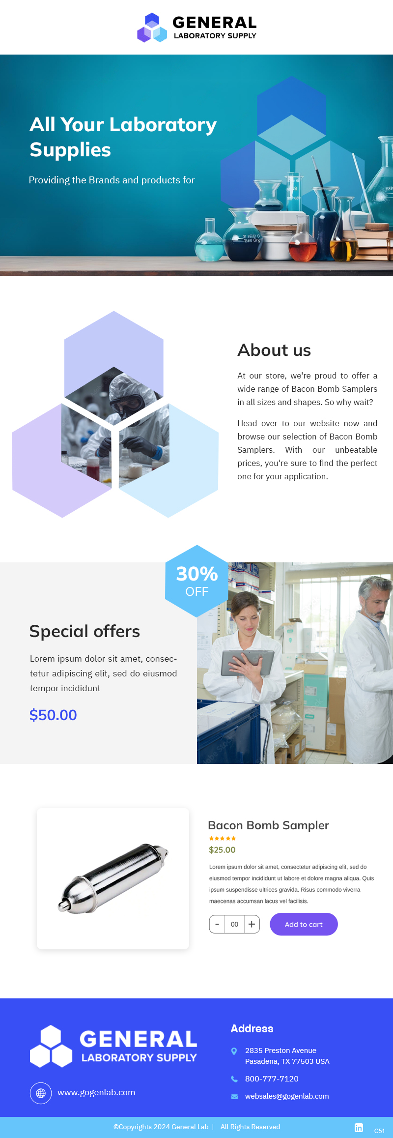 Email Marketing Design by pb for General Laboratory Supply, Inc | Design #32703611