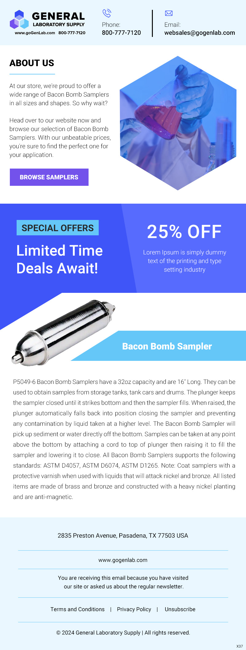 Serious, Professional, Life Science and Industrial Laboratories Email