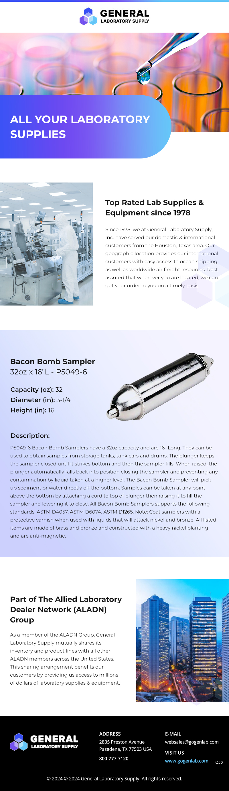 Serious, Professional, Life Science and Industrial Laboratories Email