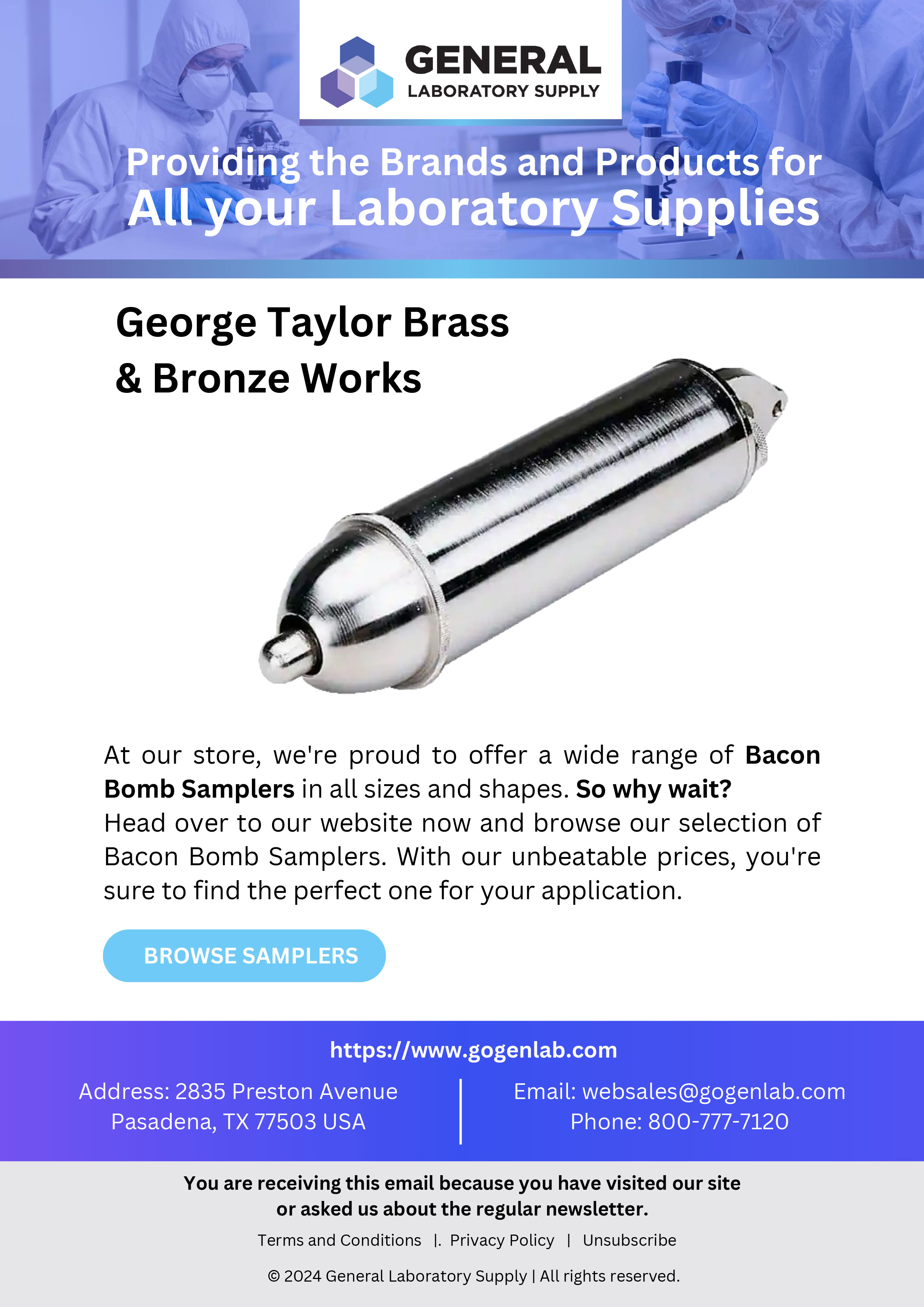 Email Marketing Design by Creative D2024 for General Laboratory Supply, Inc | Design: #32712769