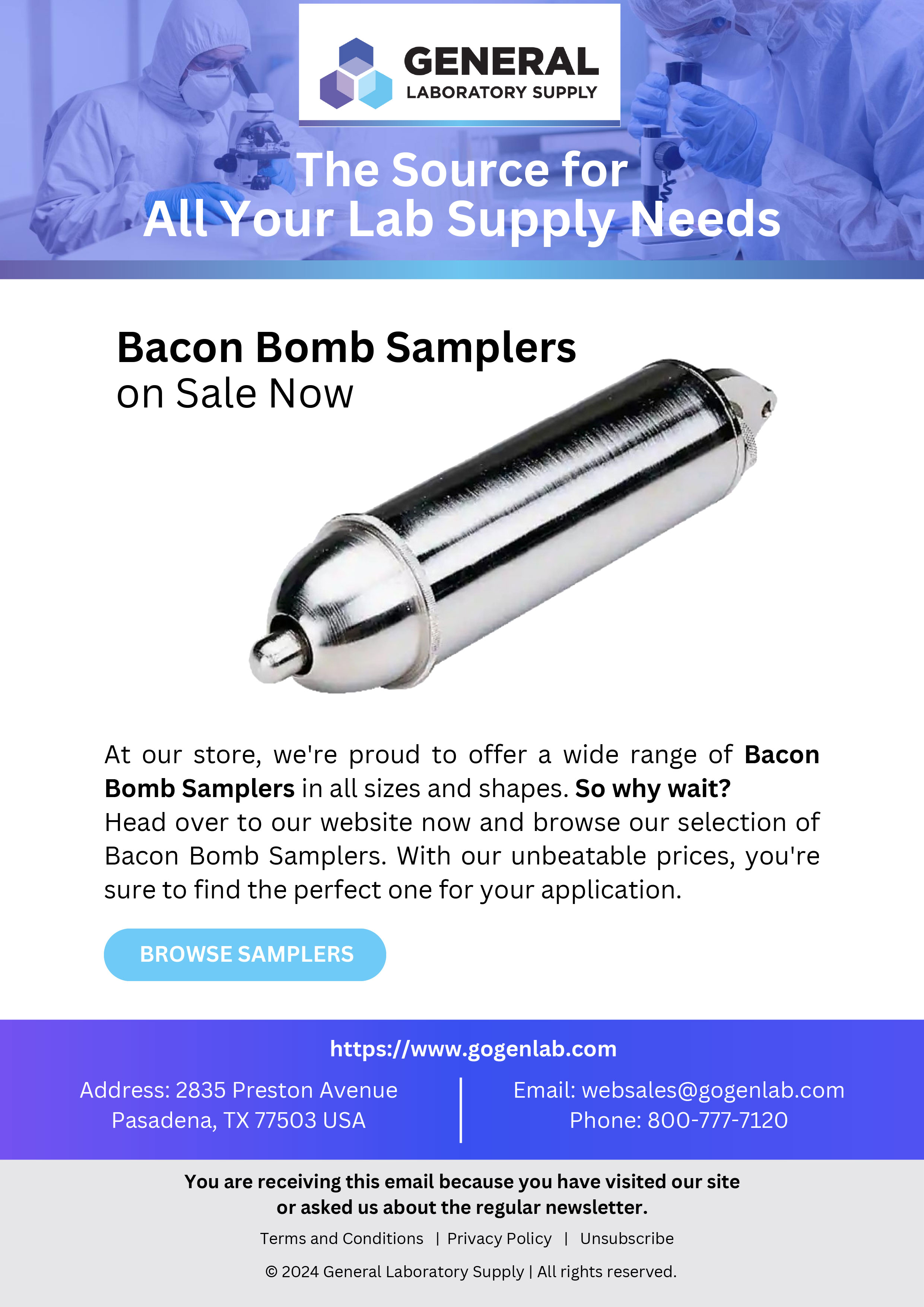 Email Marketing Design by Creative D2024 for General Laboratory Supply, Inc | Design #32714104
