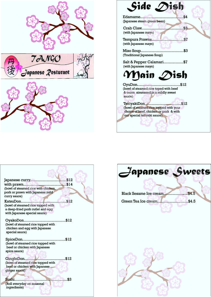 Menu Design by HollyBlue Studio for this project | Design #3104061