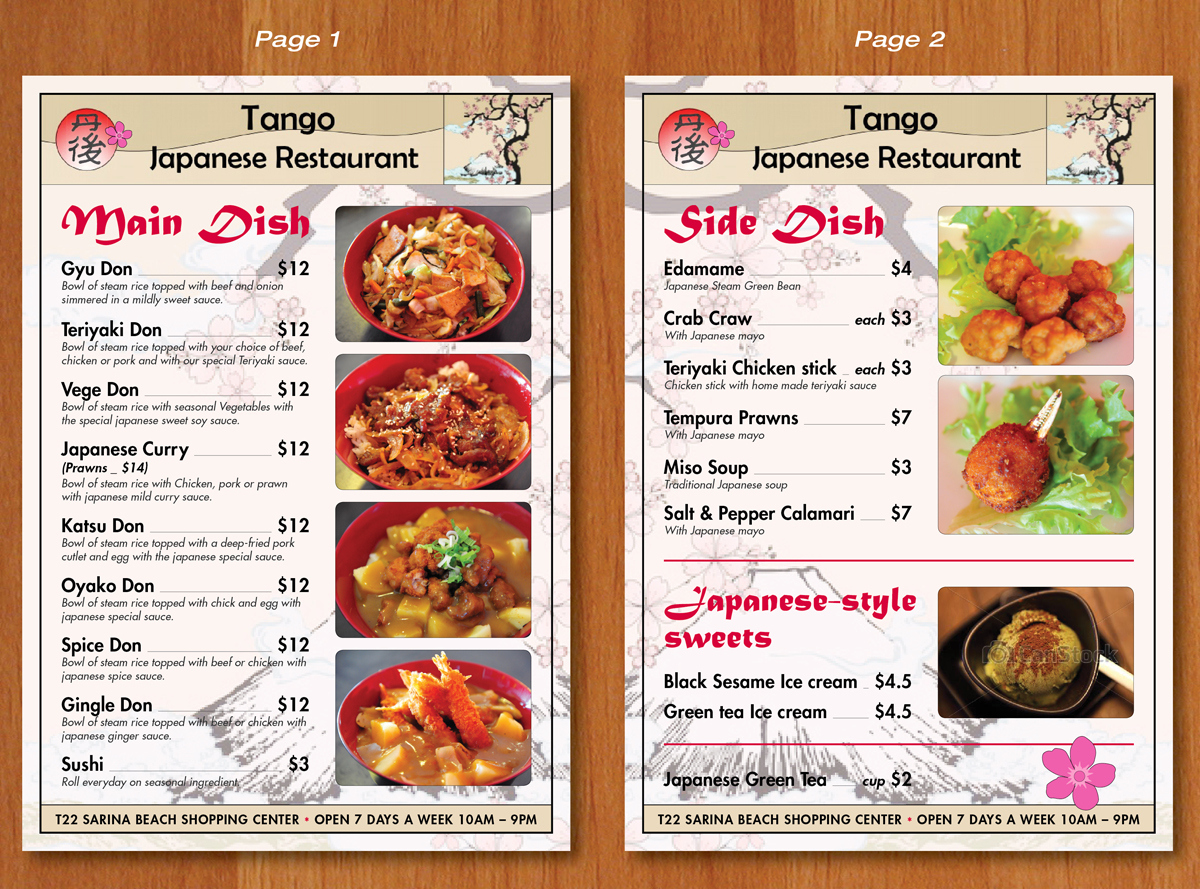 Menu Design by Ekanite for this project | Design #3108926