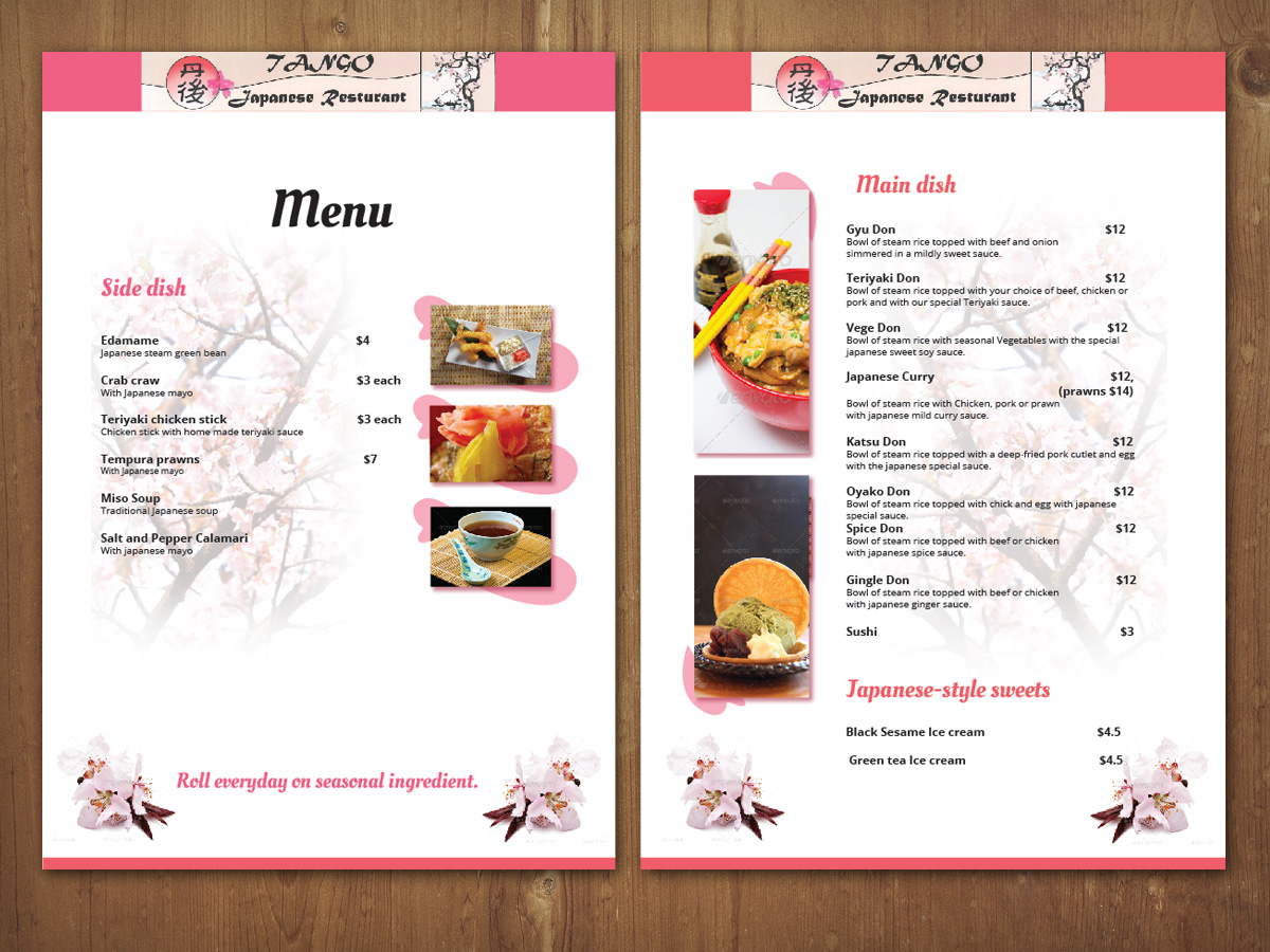 restaurant menu design for a company by mnm design 3099140