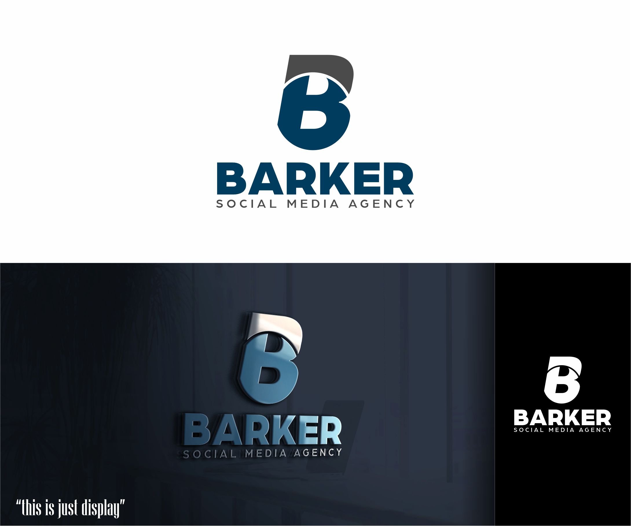 Diseño de Logo por alkaline para Barker Social Media Agency | Diseño #32708699