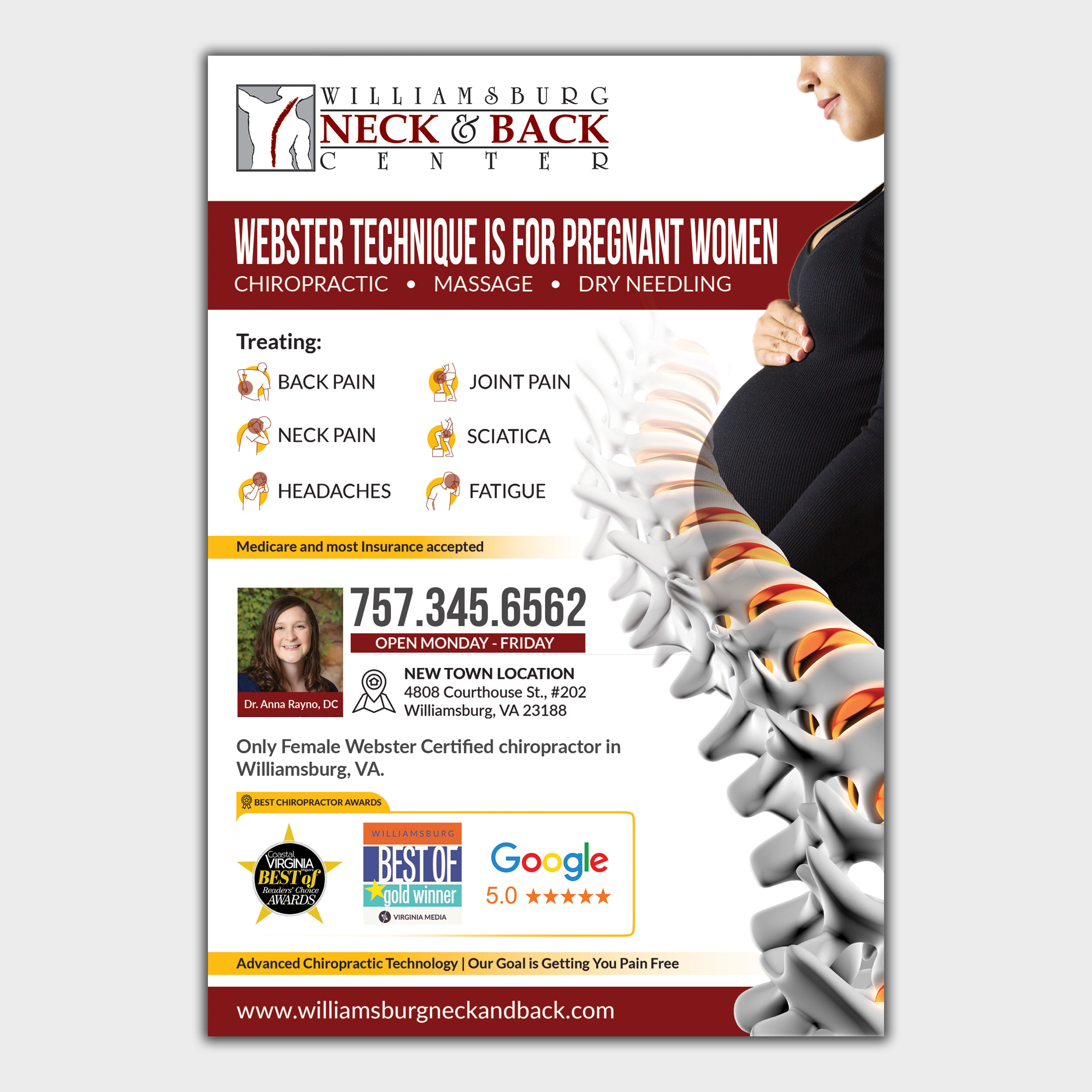 Grafik-Design von Sun Creative für Williamsburg Neck and Back Center | Design #32717468