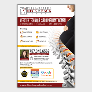 Graphic Design by Sun Creative for Williamsburg Neck and Back Center | Design: #32717468