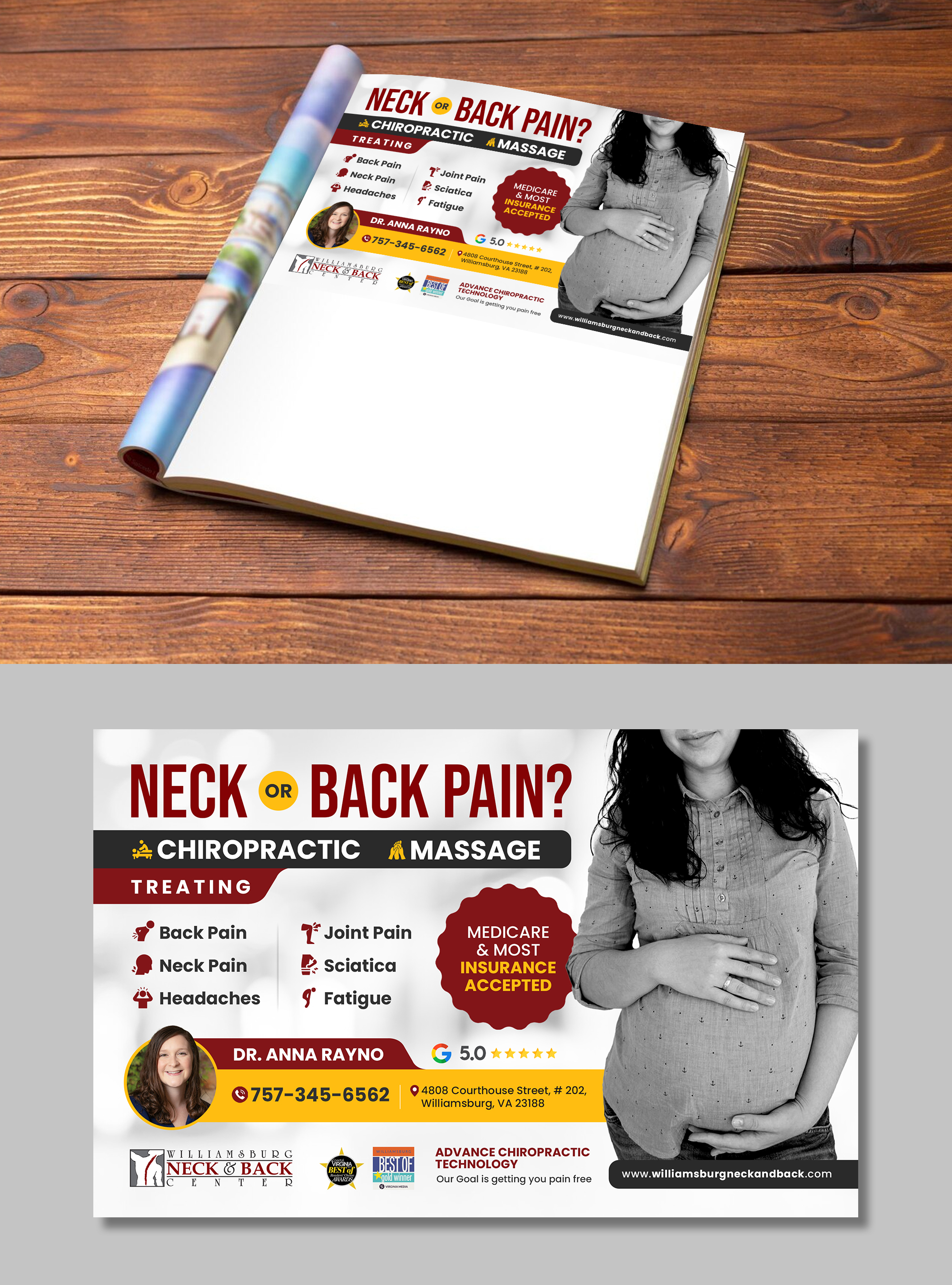 Graphic Design by debdesign for Williamsburg Neck and Back Center | Design #32716782