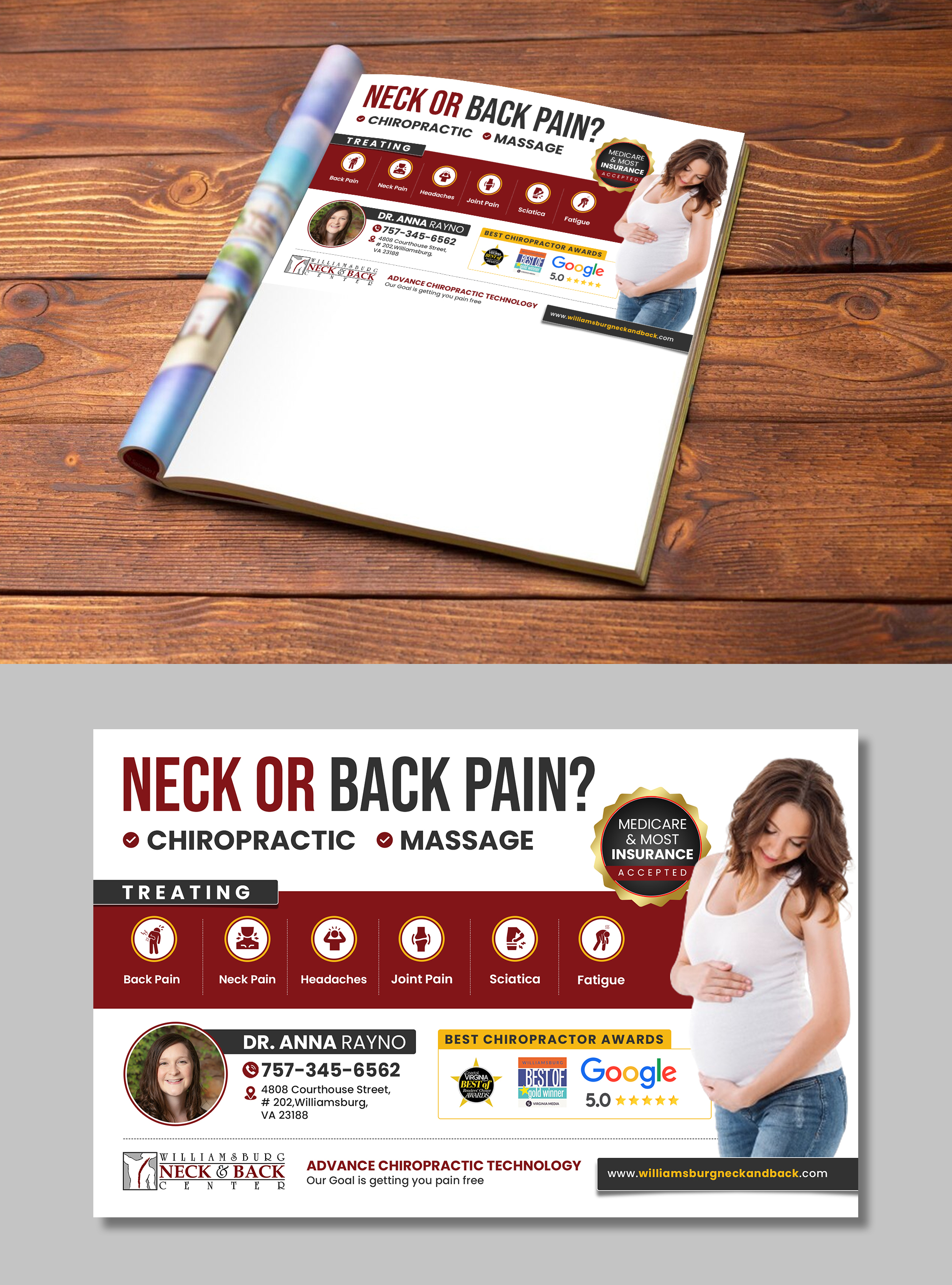 Graphic Design by debdesign for Williamsburg Neck and Back Center | Design #32719840