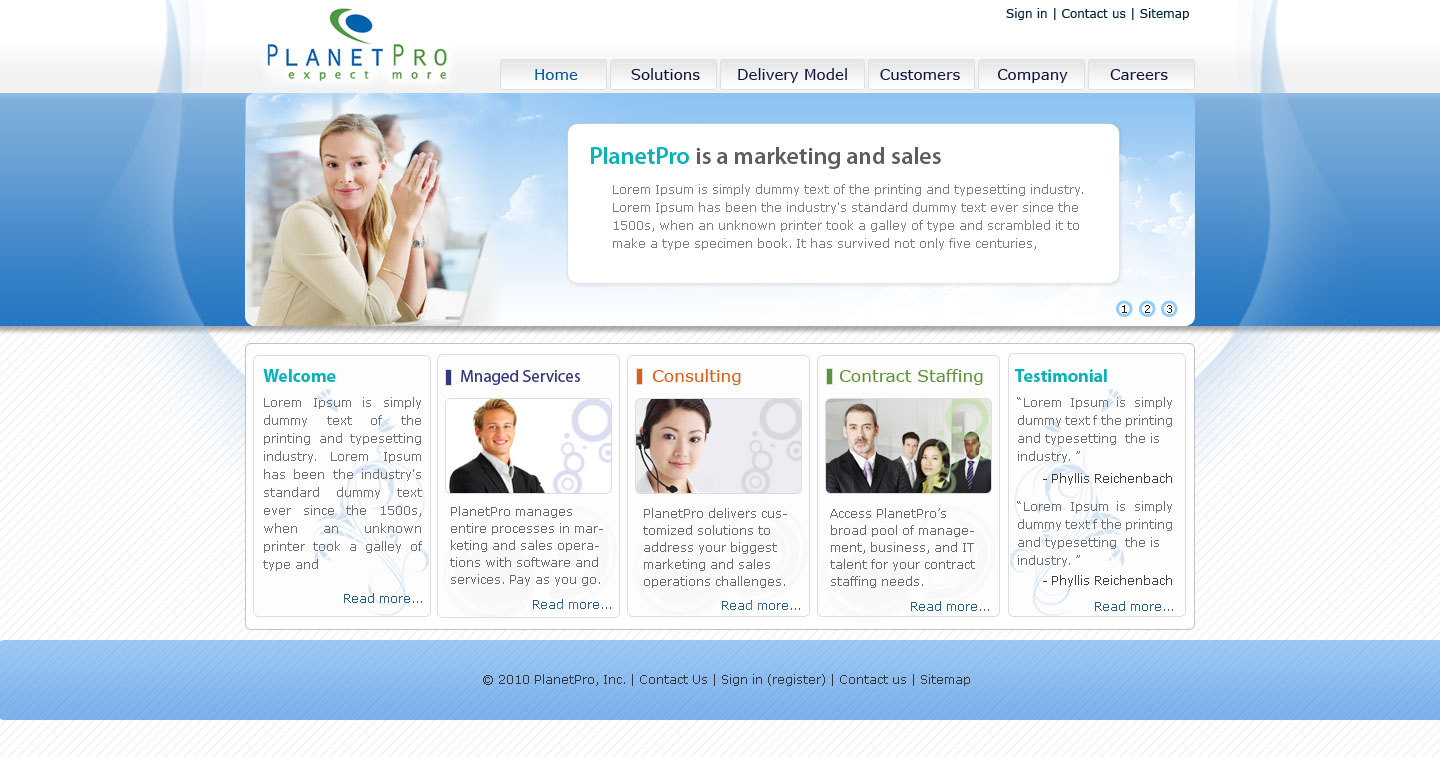 Web Design by Parag Thakur for PlanetPro Inc. | Design #69415