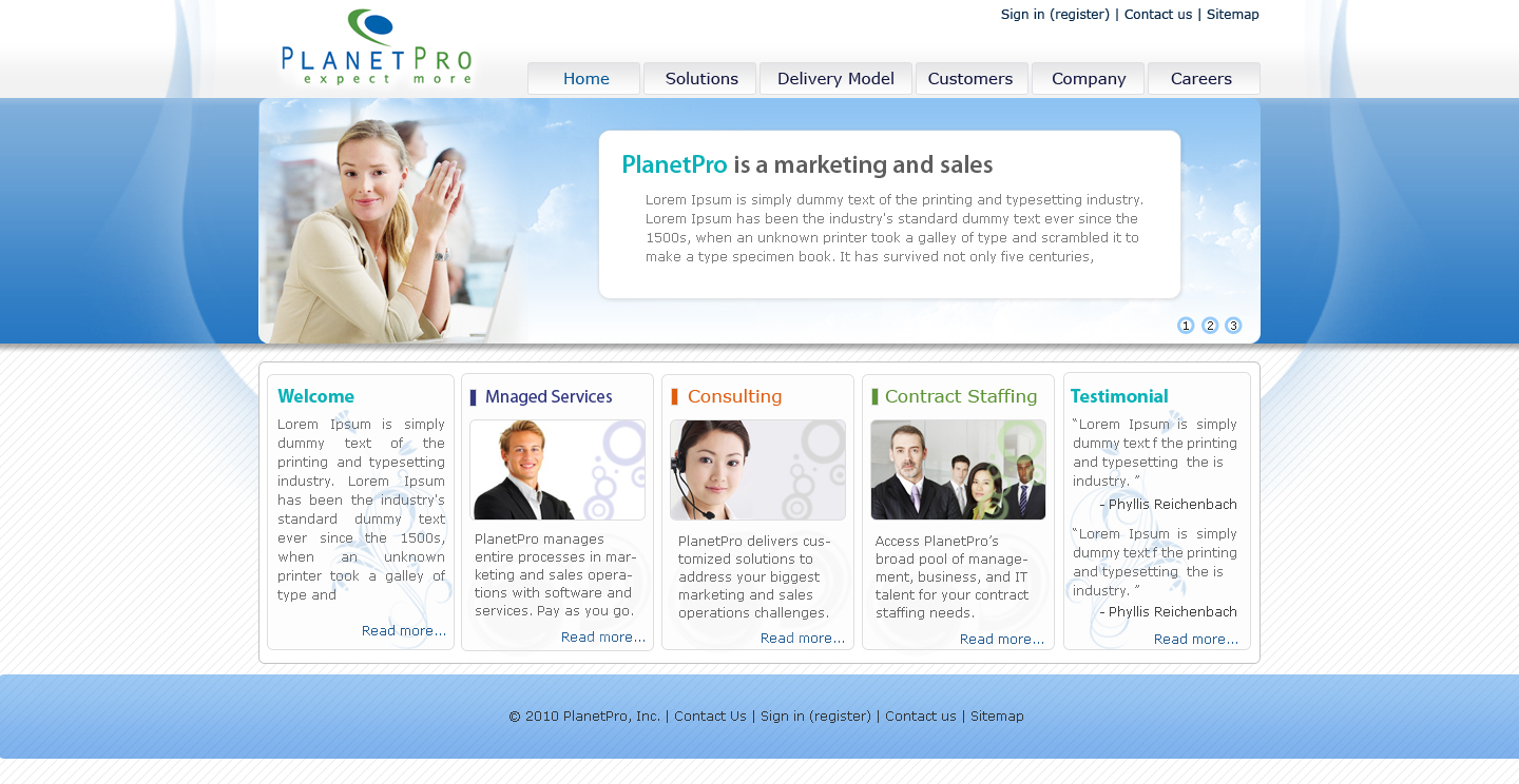 Web Design by Parag Thakur for PlanetPro Inc. | Design #69957