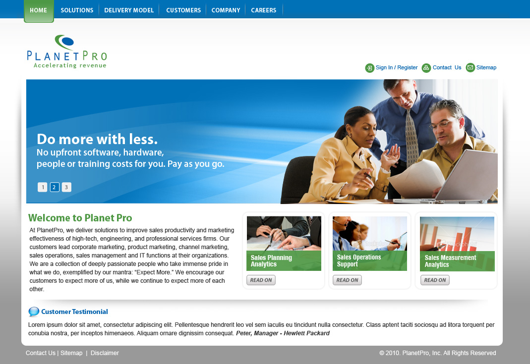 Web Design by Sky Ram for PlanetPro Inc. | Design #69885