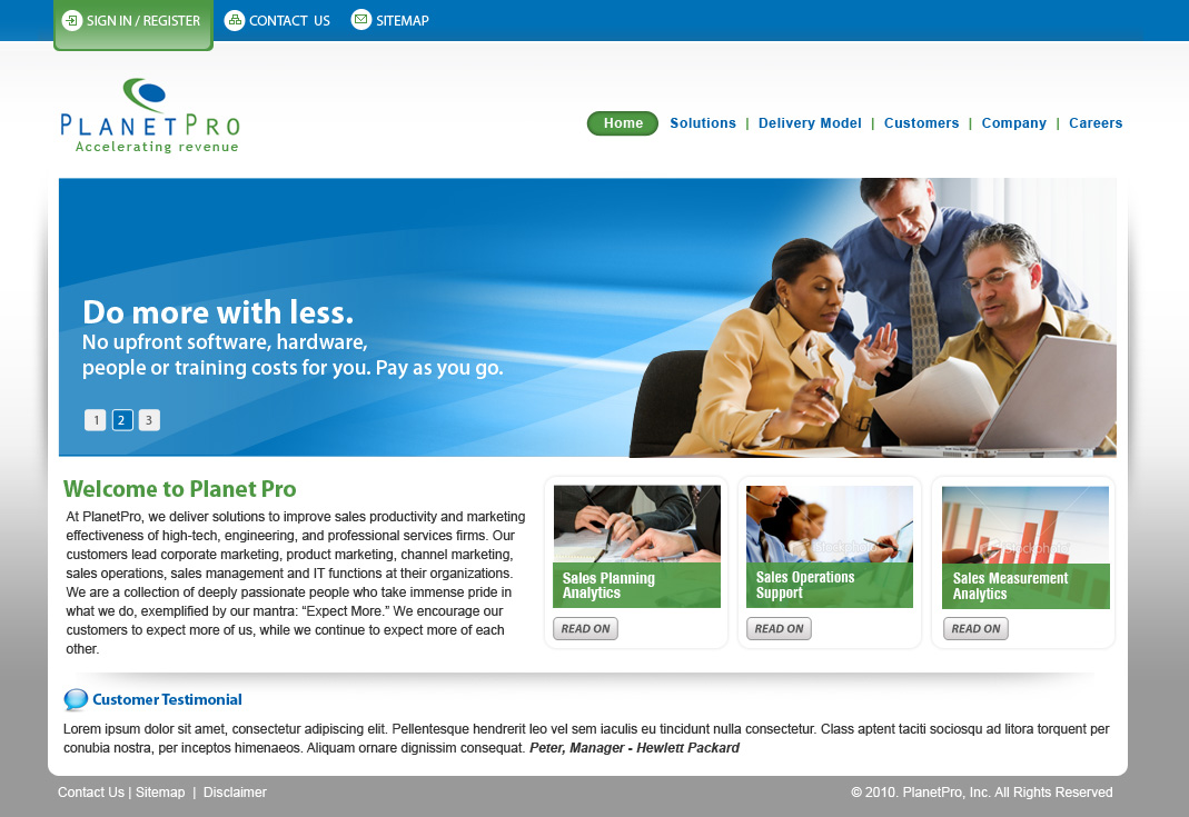Web Design by Sky Ram for PlanetPro Inc. | Design #69940