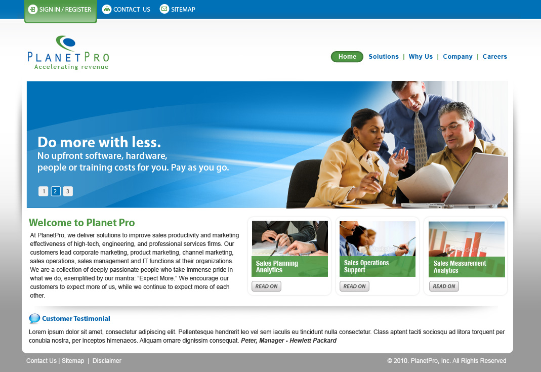 Web Design by Sky Ram for PlanetPro Inc. | Design #70452