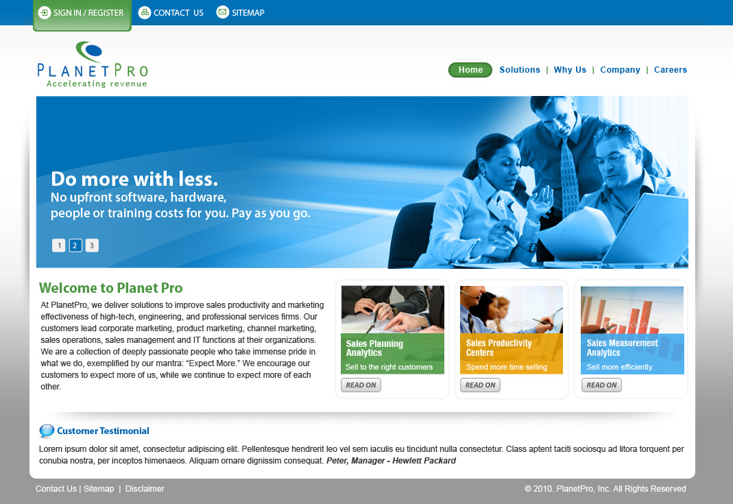 Web Design by Sky Ram for PlanetPro Inc. | Design #70923