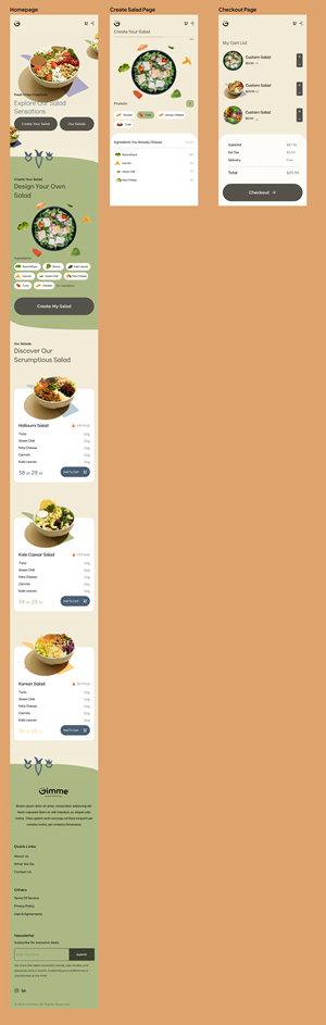 Design a Mobile First Website for a Salad Resturant