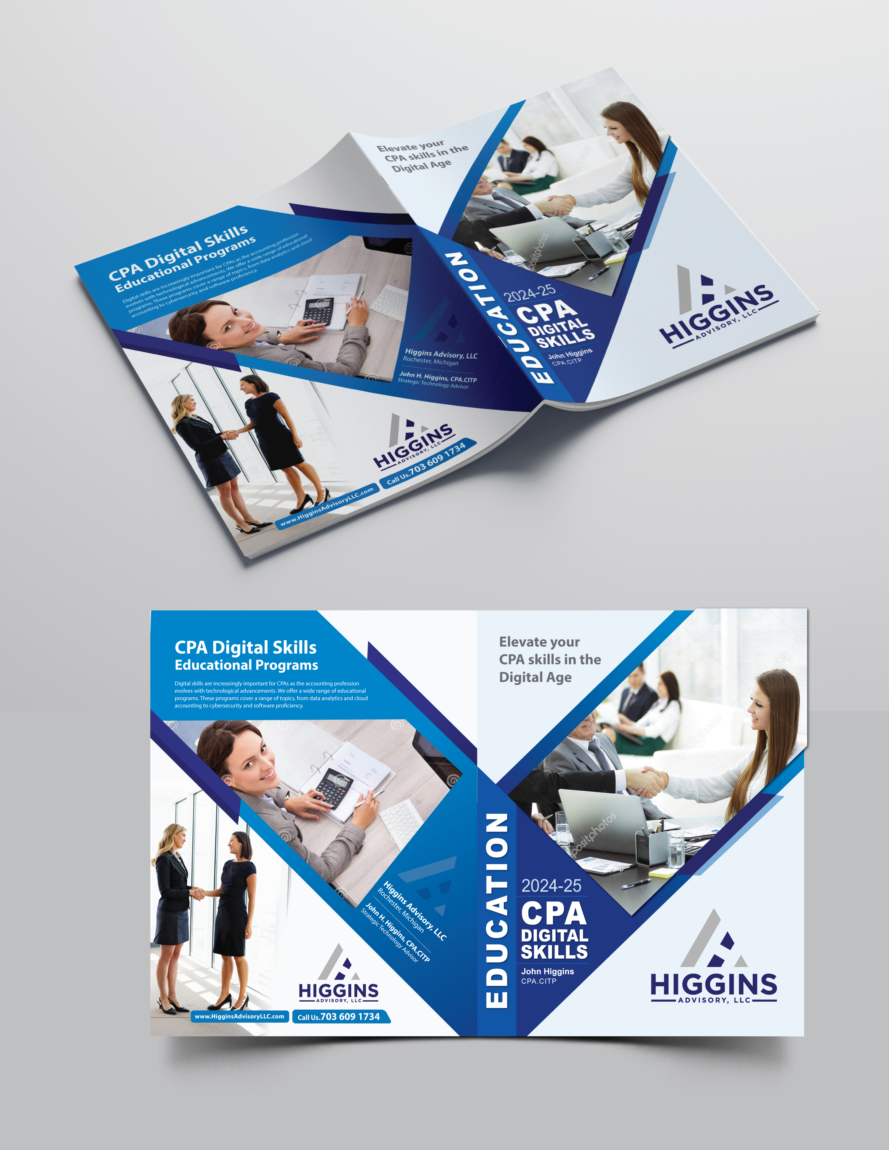 Catalogue Design by meet007 for Higgins Advisory LLC | Design #32750268