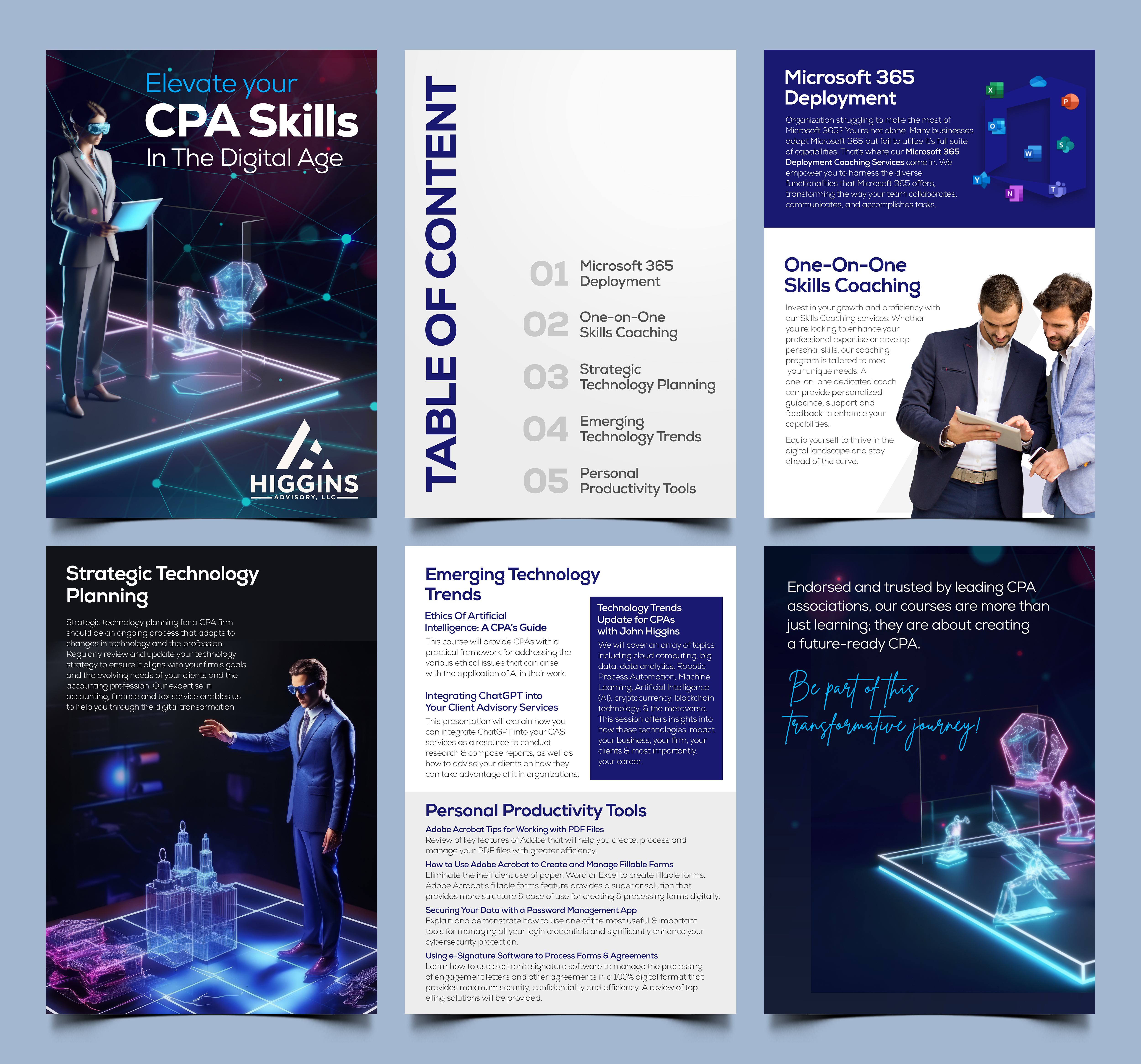 Catalogue Design by Graphic Guy for Higgins Advisory LLC | Design #32750973